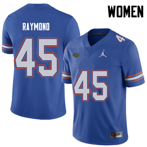 Jordan Brand Women #45 R.J. Raymond Florida Gators College Football Jersey Royal